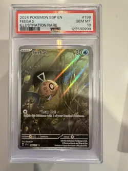 2024 Pokemon SSP Surging Sparks Feebas Illustration Rare 198 PSA Gem Mint 10 - Image 1