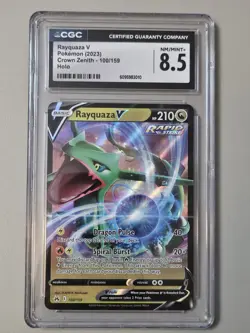 2023 Pokemon CGC 8.5 Rayquaza V Crown Zenith 100/159 Holo - Image 1