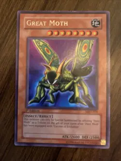 Yu-Gi-Oh! TCG Great Moth Metal Raiders MRD-070 1st Edition Rare LP - Image 1