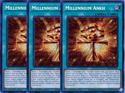 3x Yu-Gi-Oh! Millennium Ankh INFO-EN053 Secret Rare Playset - Image 1