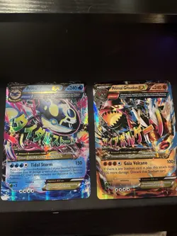 Pokemon Primal Kyogre EX Card 55/160 Jumbo Mp & Primal Groudon EX 86/160 MP - Image 1