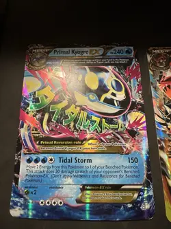 Pokemon Primal Kyogre EX Card 55/160 Jumbo Mp & Primal Groudon EX 86/160 MP - Image 2