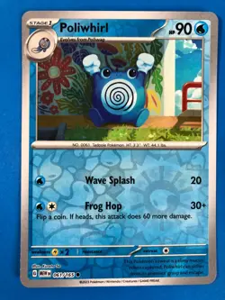 Poliwhirl Reverse Holo NM 061/165 Scarlet & Violet 151 Pokemon Card - Image 1