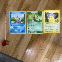 Pokemon 3 Jumbo Cards Squirrel, Pikachu, And Treecko 1995, 2003 Excellent - Image 3