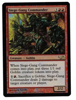 MTG Card: Siege-Gang Commander 32/62 Duel Decks Elves vs Goblins Foil Rare! GD - Image 1