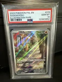 Sudowoodo 219/193 Pokemon TCG Paldea Evolved Illustration Rare Card PSA 10 - Image 1