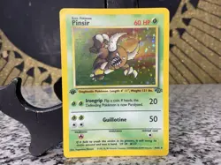 Vintage 1st Edition Holo PINSIR Pokemon Trading Card 9/64 - Image 1