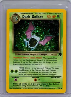 2000 Pokemon TCG Dark Golbat 7/82 Team Rocket Holo Rare Card Vintage LP+ - Image 1