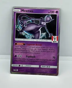 KFC Mewtwo 184/SM-P Indonesian Exclusive Promo Pokemon Card NM - Image 1