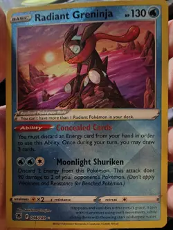 Pokemon TCG Radiant Greninja Holo Rare Card Swsh10: Astral Radiance 046/189 - Image 1