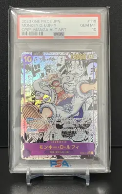 PSA 10 LUFFY NIKA OP05-119 MANGA ALT ART PARALLEL ONE PIECE CCG CARD JAPANESE - Image 1