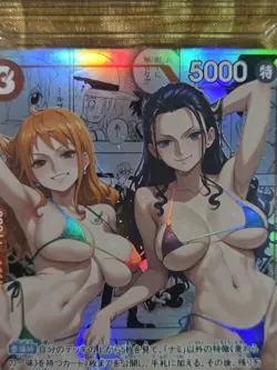 NAMI x HANCOCK One Piece Waifu Goddess CUSTOM CARD Gold/Black Label - Image 4
