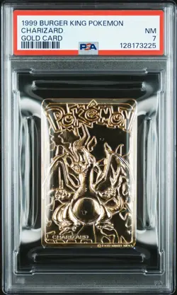 1999 BURGER KING POKEMON GOLD CARDS CHARIZARD PSA 7 - Image 1