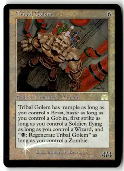 MTG Foil Tribal Golem - Onslaught Moderately Played English - Image 1