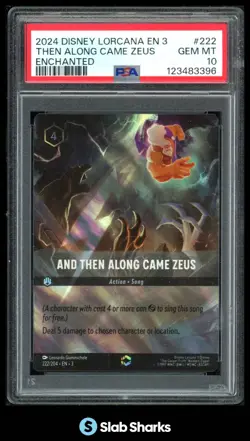 2024 DISNEY LORCANA EN 3 THEN ALONG CAME ZEUS ENCHANTED #222 PSA 10 - Image 1
