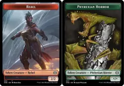 1 x Rebel Token // Phyrexian Horror Token (007) Double-Sided Token - Foil - Phyr - Image 1