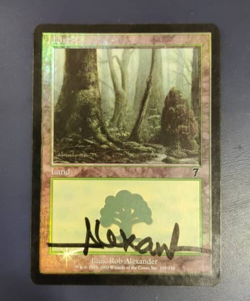 MTG 7th Forest FOIL SIGNED - Image 1