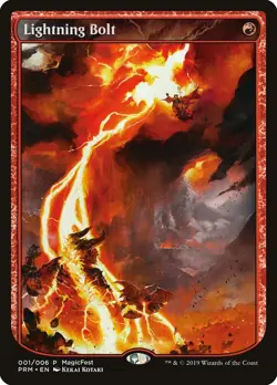 MTG MagicFest 2019 Promo P Lightning Bolt #001 Full Art - Image 1