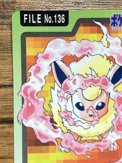 Pokemon Carddass Card Flareon File No.136 Bandai Pocket Monsters 1997 Japan - Image 3