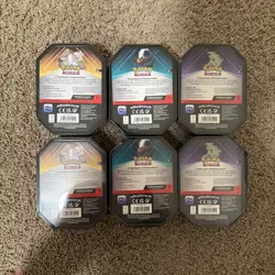 6 x Triple Whammy Collector Tin Case (2 Complete Sealed Tin Sets) Pokemon TCG - Image 2