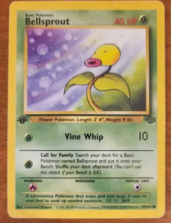 Bellsprout 49/64 Jungle 1st Edition Non-Holo MP Pokemon TCG Authentic! - Image 1