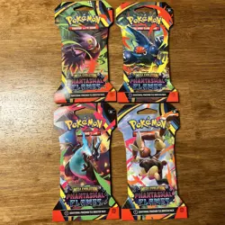 4x Phantasmal Flames Sleeved Booster Packs - Full Art Set - Sealed Pokemon TCG - Image 1