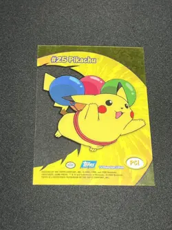 Pikachu Topps Pokemon TV Animation Edition Series 2 Clear #PC1 NM - Image 2