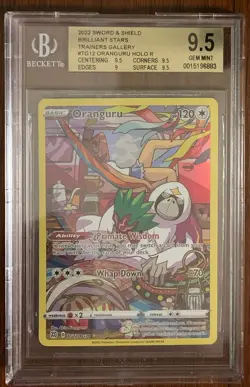 BGS Gem Mint 9.5 Oranguru TG12 Pokemon 2022 Brilliant Stars Trainer Gallery - Image 1