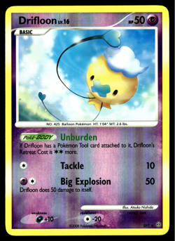 ✅Pokemon Drifloon SH1 HP50 Stormfront Shiny Holo Rare - Psychic ✅Near Mint✅B4EQ✅ - Image 1