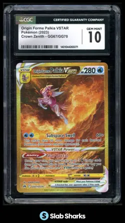 2023 POKEMON SWSH CROWN ZENITH ORIGIN FORME PALKIA VSTAR GALARIAN GALLERY CGC 10 - Image 1