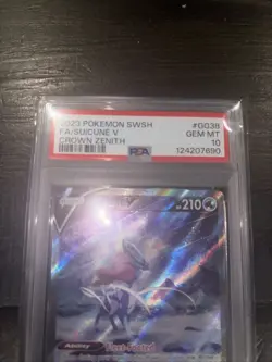Pokemon Suicune v GG38/GG70 Crown Zenith: Galarian Gallery Holo PSA 10 - Image 2