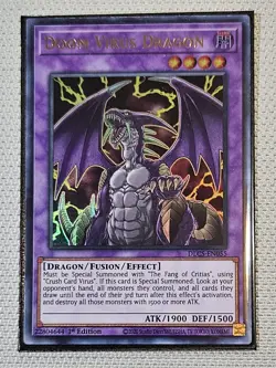Yugioh! Doom Virus Dragon DLCS-EN055 (Gold) Yu-Gi-Oh! Ultra Rare 1st Edition - Image 1