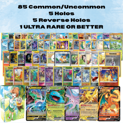 Massive 100 Pokemon Card Lot - Over 15 Foils, Rares, V's, EX's - NO DUPLICATES - Image 2