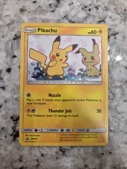 Pikachu SM162 Promo Pokemon Card Holo Rare LP - Image 1