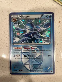 Pokemon TCG Glaceon Card 23/116 Plasma Freeze Cracked Ice Holo Deck Rare - Image 1