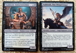 SEPHIROTH, FABLED SOLDIER : MTG altered-art 2-Sided magic card : with HOT BABES! - Image 1