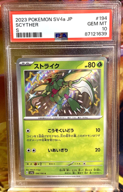 Scyther - 194/190 S - Pokemon Japanese Shiny Treasure ex sv4a - PSA 10💎 - Image 1