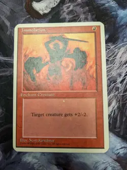 Immolation MTG Core Set 4th Edition Alpha Cut misprint error - Image 1