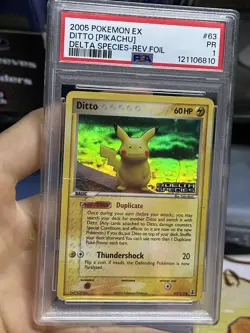 PSA 1 Ditto 63/113 (Pikachu) EX Delta Species 2005 Reverse Holo Pokemon Card TCG - Image 3