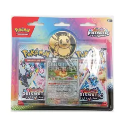 Pokemon Scarlet and Violet Prismatic Evolutions 2-Pack Blister Eevee Promo+Coin - Image 1