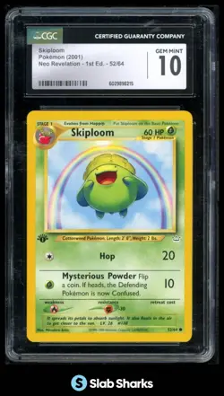 2001 POKEMON NEO REVELATION 1ST EDITION #52/64 SKIPLOOM CGC 10 - Image 1