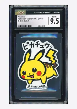 Pokemon CGC 9.5 Pikachu B-Side Label 2018 Stickers Pt.1 Japanese - Image 1