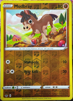 Mudbray Reverse Holo - 105/202 - Sword & Shield Base Pokemon 2020 - Image 1