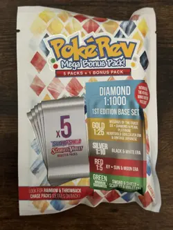 PokeRev Mystery Pack Diamond 6.0 Sealed 6 Pokemon Booster Packs 5+1 Bonus NEW - Image 1