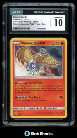 2016 POKEMON SM BLACK STAR PROMOS #SM70 SHINING HO-OH CGC 10 - Image 1