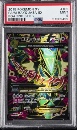 2015 POKEMON XY ROARING SKIES #105 FULL ART/M RAYQUAZA EX PSA 9 - Image 1