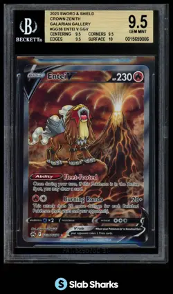 2023 POKEMON CROWN ZENITH #GG36/GG70 ENTEI V GALARIAN GALLERY BGS 9.5 - Image 1