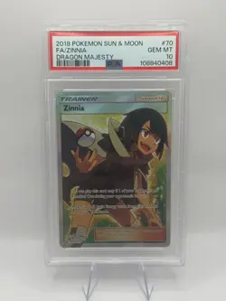 POKEMON ZINNIA DRAGON MAJESTY FULL ART 70 PSA 10 GEM MINT INVEST - Image 1