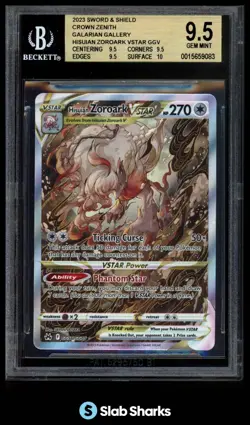 2023 POKEMON CROWN ZENITH #GG56/GG70 HISUIAN ZOROARK V GALARIAN GALLERY BGS 9.5 - Image 1