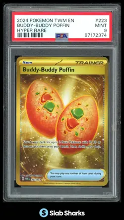 2024 POKEMON SV TWILIGHT MASQUERADE - TWM EN #223/167 BUDDY-BUDDY POFFIN PSA 9 - Image 1